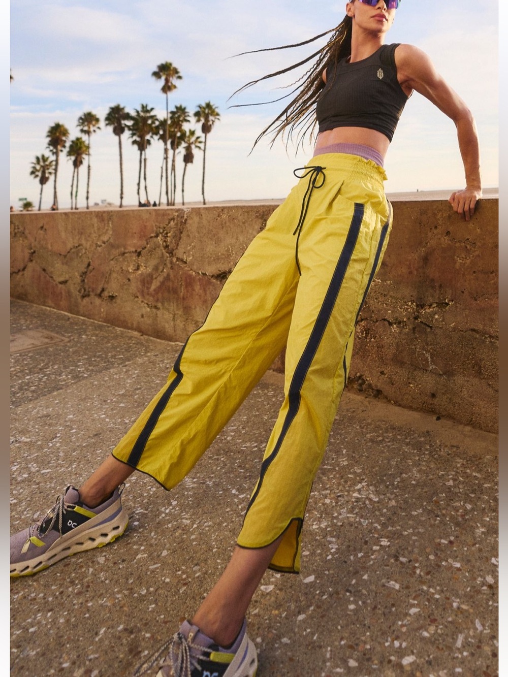 Free People FP Movement Champ Is Here Color Block Barrel Track Pants